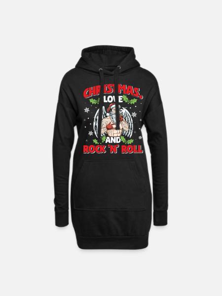 Heavy Hard Metal Weihnachten, Liebe Rock 'n' Roll - Hoodie-Kleid - Schwarz
