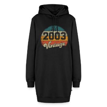 Vintage Geburtstag - Juli 2003 - Geschenkidee - Hoodie-Kleid - Schwarz - Vorne