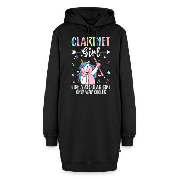 Clarinette - Sweat-shirt à capuche long Femme - noir - Devant