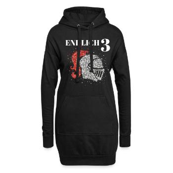 Endlich 3 Drei Ritter Ritterhelm Kostümersatz - Hoodie-Kleid - Schwarz - Vorne