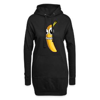 Banane Bananes folles - Sweat-shirt à capuche long Femme - noir - Devant