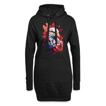Adler Wappen Ästhetik Vogel Stolz Design - Hoodie-Kleid - Schwarz - Vorne
