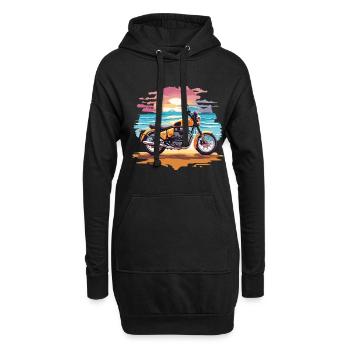 Moto rétro Aventure Moto Motard - Sweat-shirt à capuche long Femme - noir - Devant