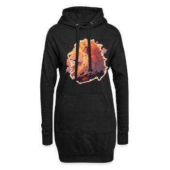 Lion, Chat Sauvage, Tête De Lion, Lion, Bébé, Gros Chat - Sweat-shirt à capuche long Femme - noir - Devant