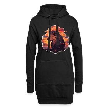 Lion, Chat sauvage, Tête de lion, Lion, Bébé, Gros chat - Sweat-shirt à capuche long Femme - noir - Devant