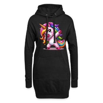 Dabbing Licorne Dab Move Danse Licorne Arc-en-ciel - Sweat-shirt à capuche long Femme - noir - Devant