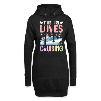 Vacances Cruise Girl - Sweat-shirt à capuche long Femme - noir - Devant