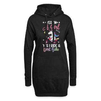 Dirt Bikerin - Hoodie-Kleid - Schwarz - Vorne