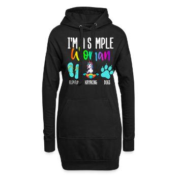Kajakfahrerin beim Paddeln - Hoodie-Kleid - Schwarz - Vorne