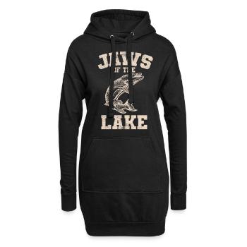 Angel, Angler, Fischer Fischen und Hecht Angeln - Hoodie-Kleid - Schwarz - Vorne