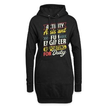 Funny Activity Assistant - Hoodie-Kleid - Schwarz - Vorne