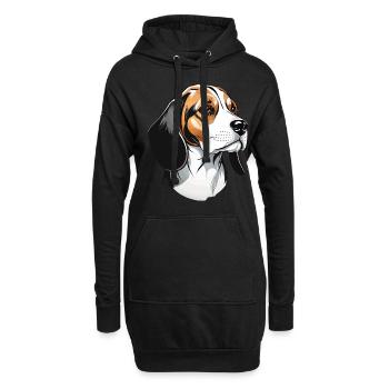 Beagle Streetwear Style Dog Lover Design - Sweat-shirt à capuche long Femme - noir - Devant