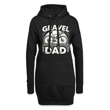 Papa gravel - Sweat-shirt à capuche long Femme - noir - Devant