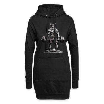 Wikinger Bodybuilder Fitness Ästhetik - Hoodie-Kleid - Schwarz - Vorne
