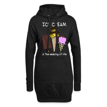 Icecream Ice Cream - Hoodie-Kleid - Schwarz - Vorne