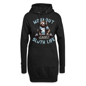 Paresseux Entraînement Motivation Musculation Dicton - Sweat-shirt à capuche long Femme - noir - Devant