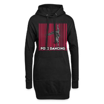 Pole Dance Tänzerin, Stangentanz, Pole Dancing - Hoodie-Kleid - Schwarz - Vorne