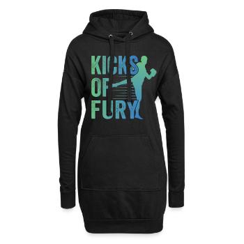 Kickboxer Martial Arts Kickboxing Kickboxen - Hoodie-Kleid - Schwarz - Vorne