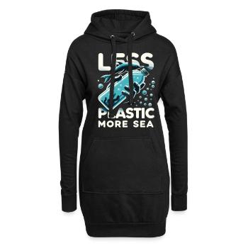 Moins de plastique, plus d’environnementalistes de l’environnement marin - Sweat-shirt à capuche long Femme - noir - Devant