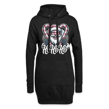 Ho Ho Ho - Sweat-shirt à capuche long Femme - noir - Devant