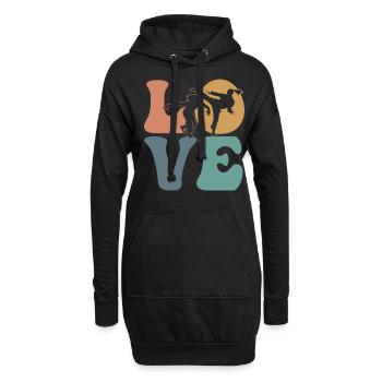 Combattant d’arts martiaux de capoeira - Sweat-shirt à capuche long Femme - noir - Devant