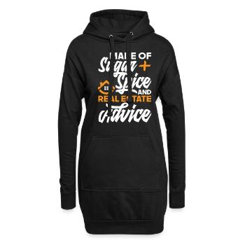 Immobilienmakler Häuser Job Geschenk - Hoodie-Kleid - Schwarz - Vorne