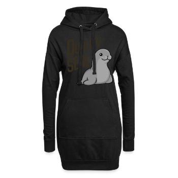 Pinneped Quality Seal - Hoodie-Kleid - Schwarz - Vorne