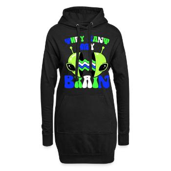 Alien, UFO, UAP, Space, Weltraum Flugobjekt - Hoodie-Kleid - Schwarz - Vorne
