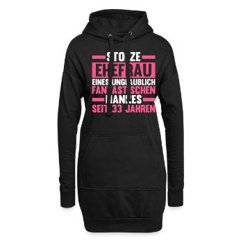 Ehe Zinnhochzeit 33 Jahre Verheiratet Hochzeitstag - Hoodie-Kleid - Schwarz - Vorne