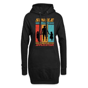 Papa célibataire prenant l’application 6 - Sweat-shirt à capuche long Femme - noir - Devant