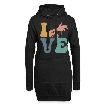 Reitsport Reiten Pferdeliebhaber - Hoodie-Kleid - Schwarz - Vorne