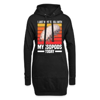 Isopoden Geschenk | Kellerasseln Asseln Mauerassel - Hoodie-Kleid - Schwarz - Vorne