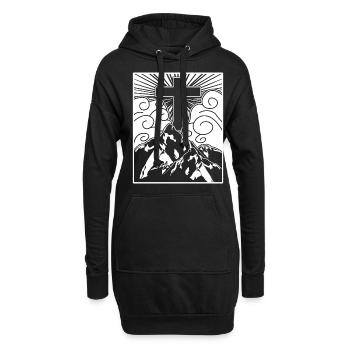 Croix Jésus-Christ Christianisme - Sweat-shirt à capuche long Femme - noir - Devant