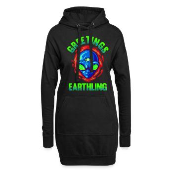 Alien, OVNI, UAP, Espace, Objet volant de l’espace - Sweat-shirt à capuche long Femme - noir - Devant