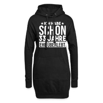Ehe Zinnhochzeit 33 Jahre Verheiratet Hochzeitstag - Hoodie-Kleid - Schwarz - Vorne