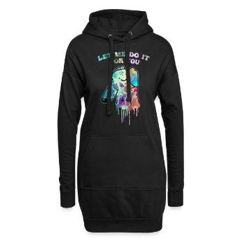 Drôle de chien Barzoï Meme Pop Art - Sweat-shirt à capuche long Femme - noir - Devant