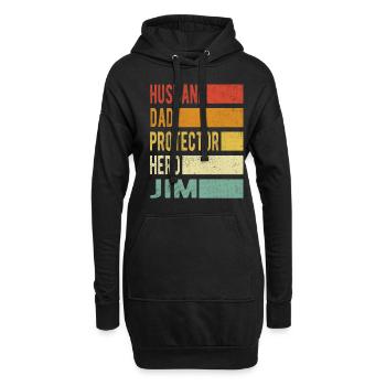 Jim Name Dad Gift - Hoodie Dress - black - Front