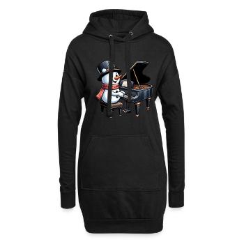 Conception d’instruments de musique de Noël, - Sweat-shirt à capuche long Femme - noir - Devant