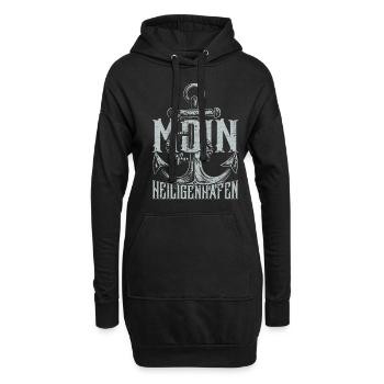 Moin Heiligenhafen - Hoodie-Kleid - Schwarz - Vorne
