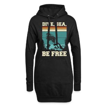 Plongée sous-marine, Plongée sous-marine, Vacances en mer - Sweat-shirt à capuche long Femme - noir - Devant