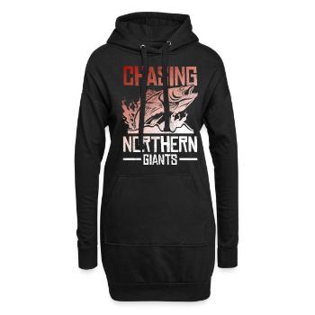 Pêche, pêcheur, pêcheur et pêche au brochet - Sweat-shirt à capuche long Femme - noir - Devant