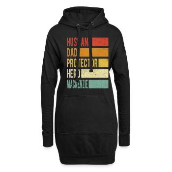 Mackenzie nom papa cadeau - Sweat-shirt à capuche long Femme - noir - Devant