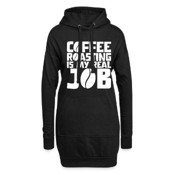 La torréfaction du café est mon vrai travail - Sweat-shirt à capuche long Femme - noir - Devant