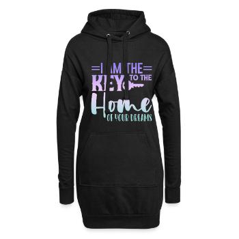 Je suis la clé de la maison de vos rêves 4 - Sweat-shirt à capuche long Femme - noir - Devant