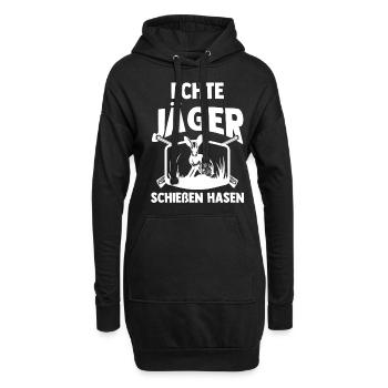 Hasenjäger Hasenjagd Kaninchenjagd Jäger - Hoodie-Kleid - Schwarz - Vorne