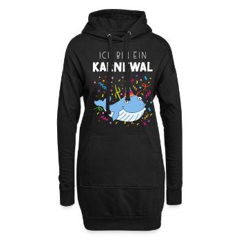 Ich bin ein Karnewal Kölner Karneval Konfetti - Hoodie-Kleid - Schwarz - Vorne