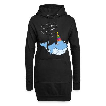 Ich bin ein Karnewal Karneval Konfetti Fastelovend - Hoodie-Kleid - Schwarz - Vorne