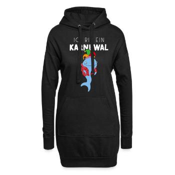 Ich bin ein Karnewal Karneval Konfetti Narrenkappe - Hoodie-Kleid - Schwarz - Vorne