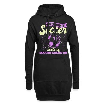 Frauenfußball, Fußball Frauen Soccer Damenfußball - Hoodie-Kleid - Schwarz - Vorne