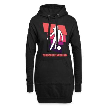Frauenfußball, Fußball Frauen Soccer Damenfußball - Hoodie-Kleid - Schwarz - Vorne
